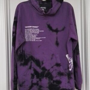 Phora Yours Truly Brokem Wings Tie Dye Hoodie Small